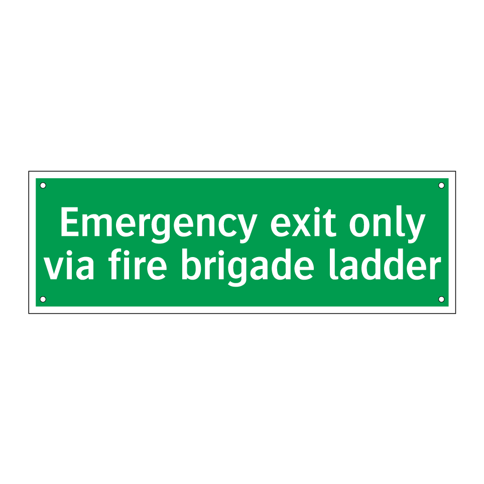 Emergency exit only via fire brigade ladder