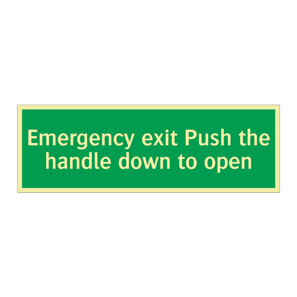 Emergency exit Push the handle down to open