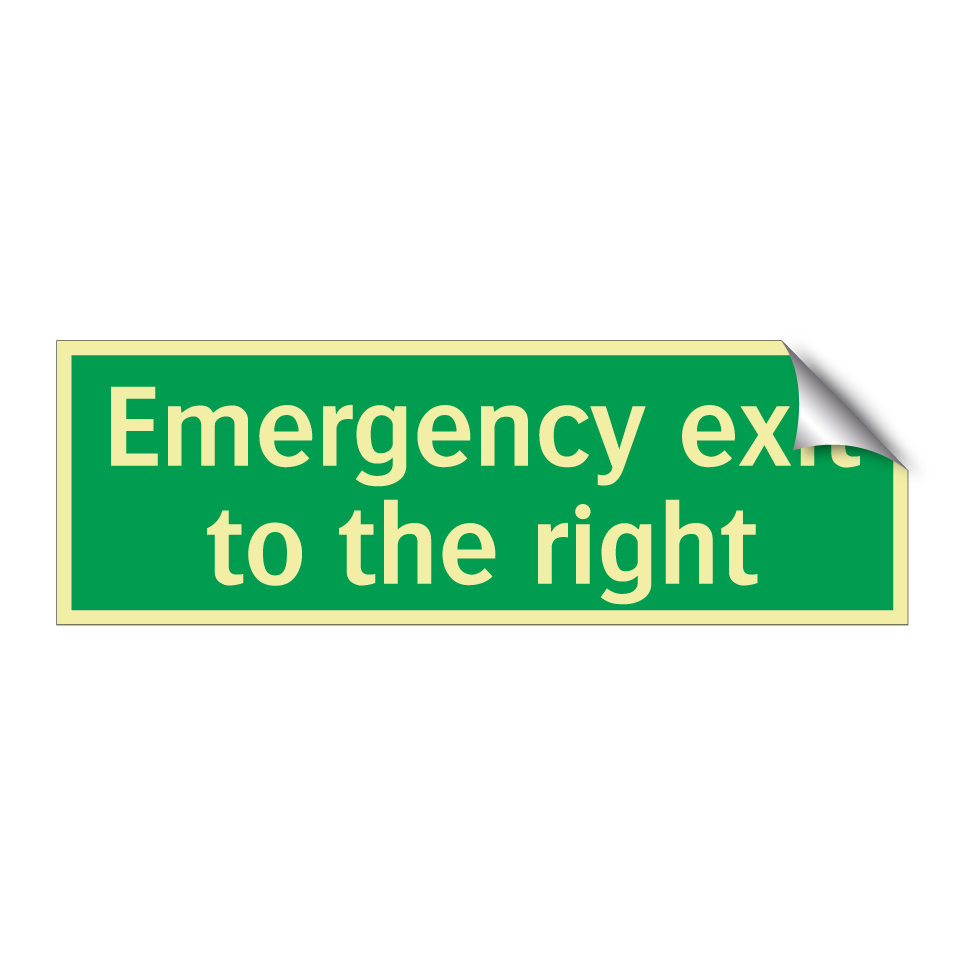 Emergency exit to the right