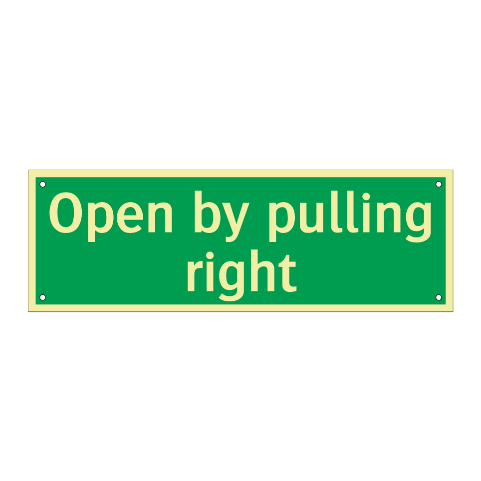 Open by pulling right
