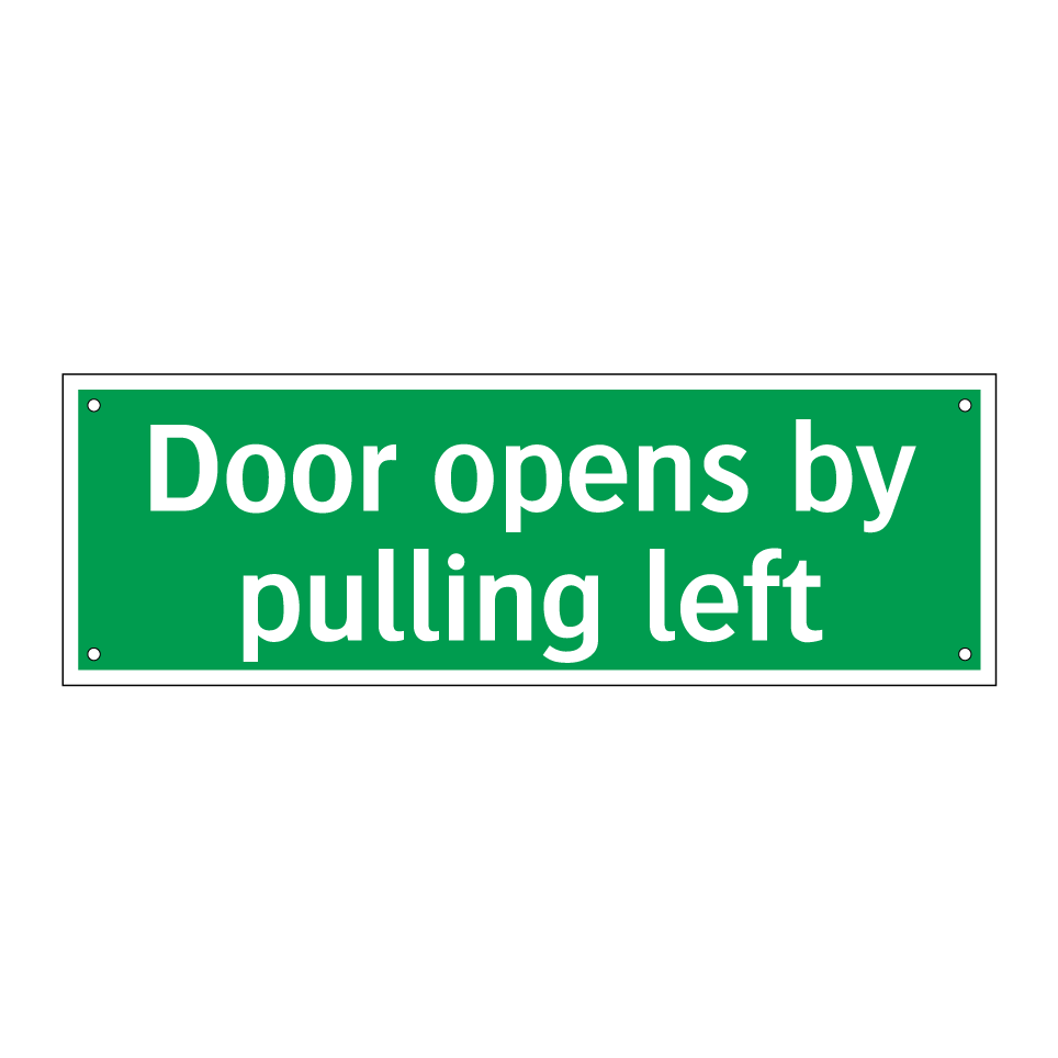 Door opens by pulling left
