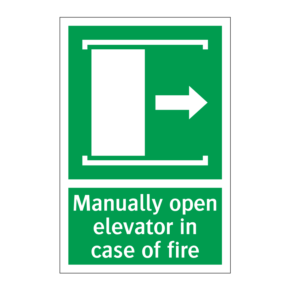 Manually open elevator in case of fire