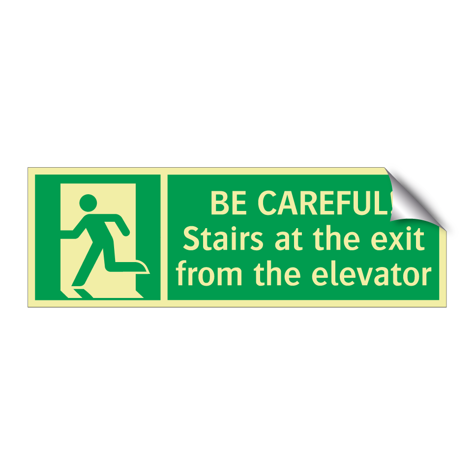 BE CAREFUL! Stairs at the exit from the elevator