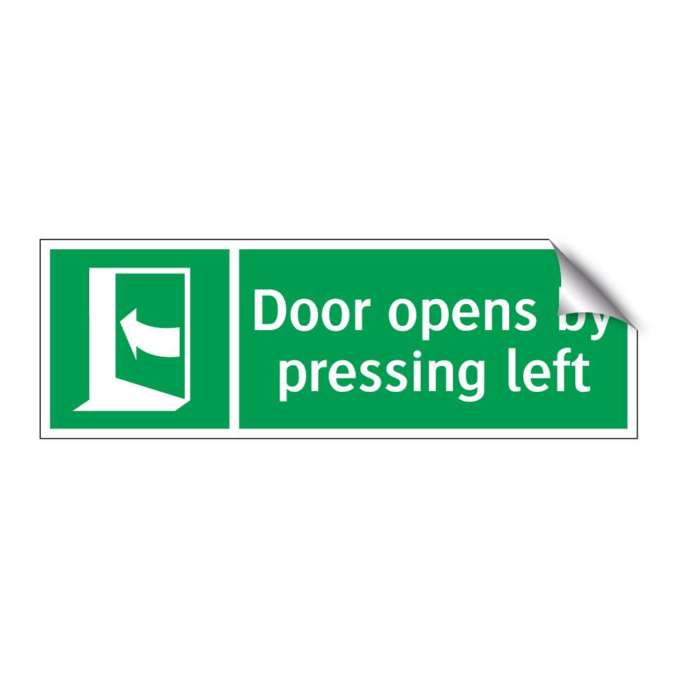 Door opens by pressing left