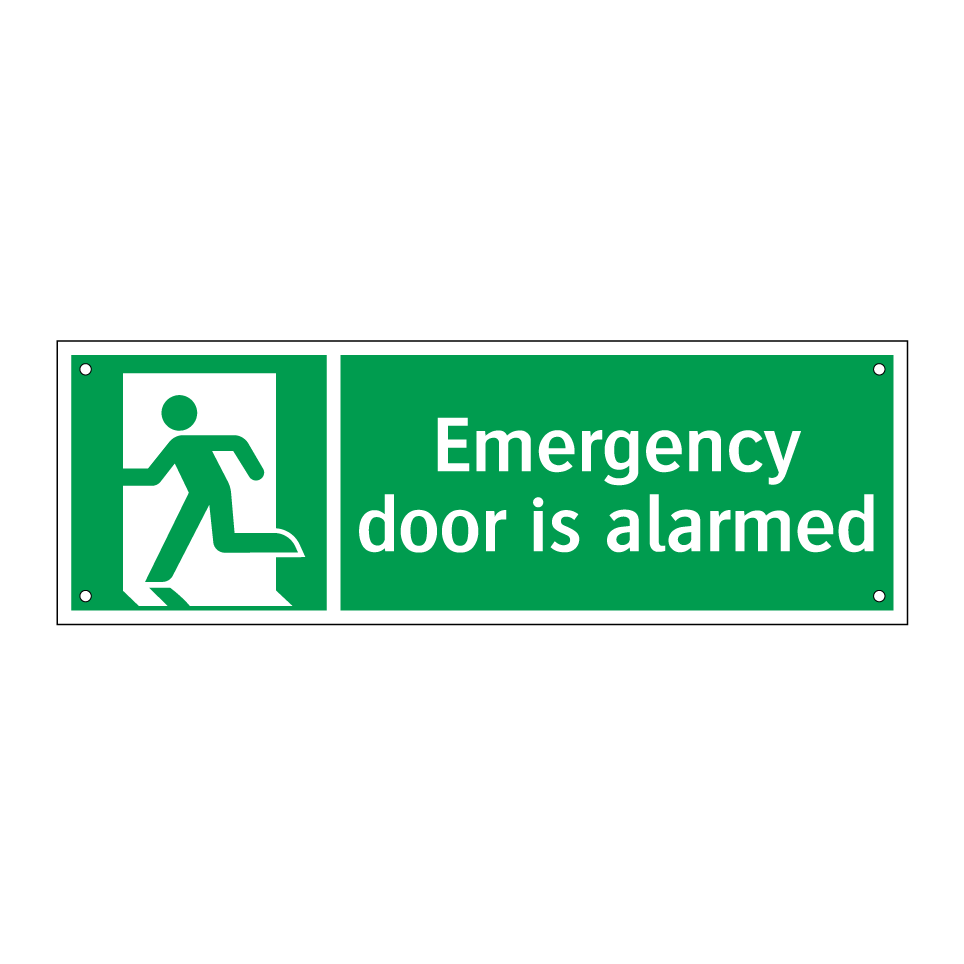 Emergency door is alarmed