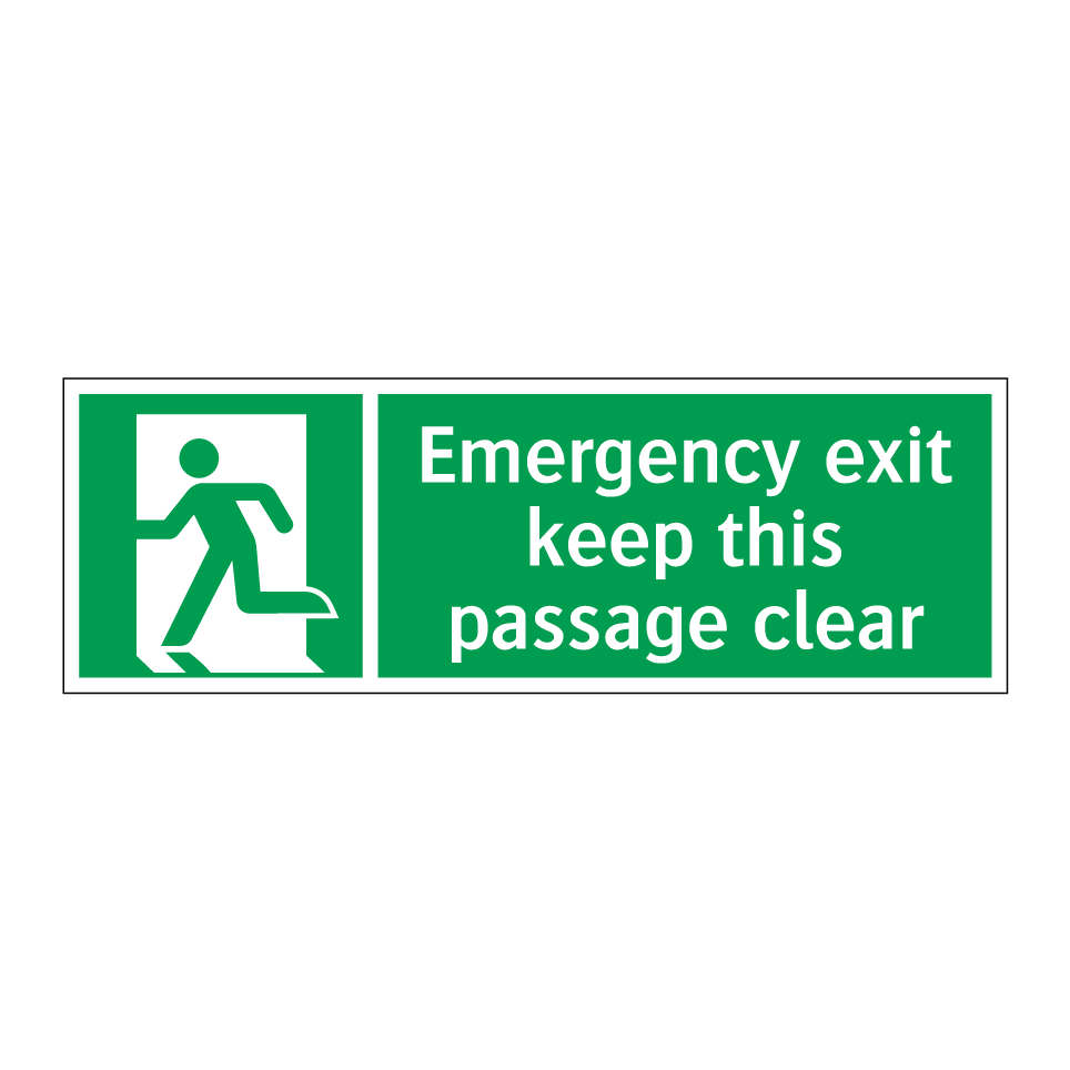 Emergency exit keep this passage clear