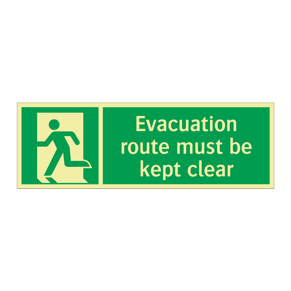 Evacuation route must be kept clear