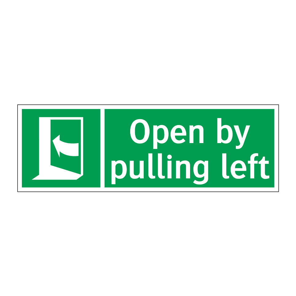 Open by pulling left