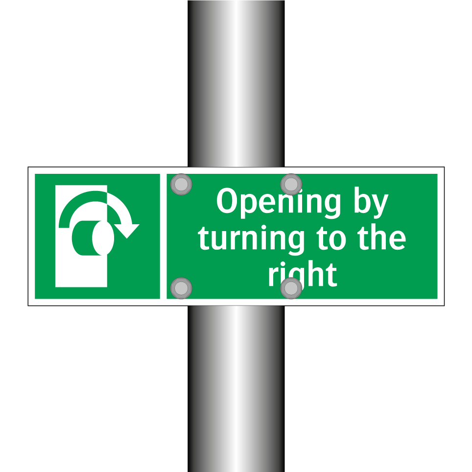 Opening by turning to the right