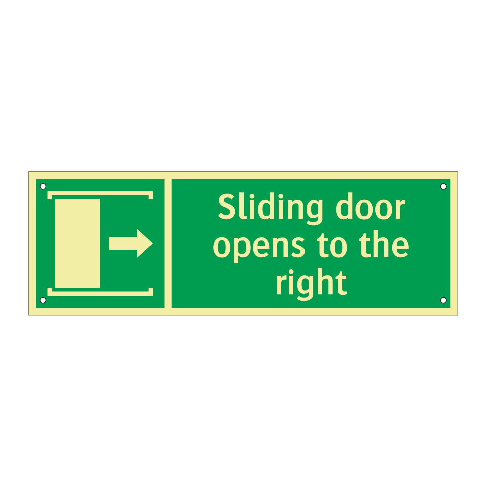 Sliding door opens to the right