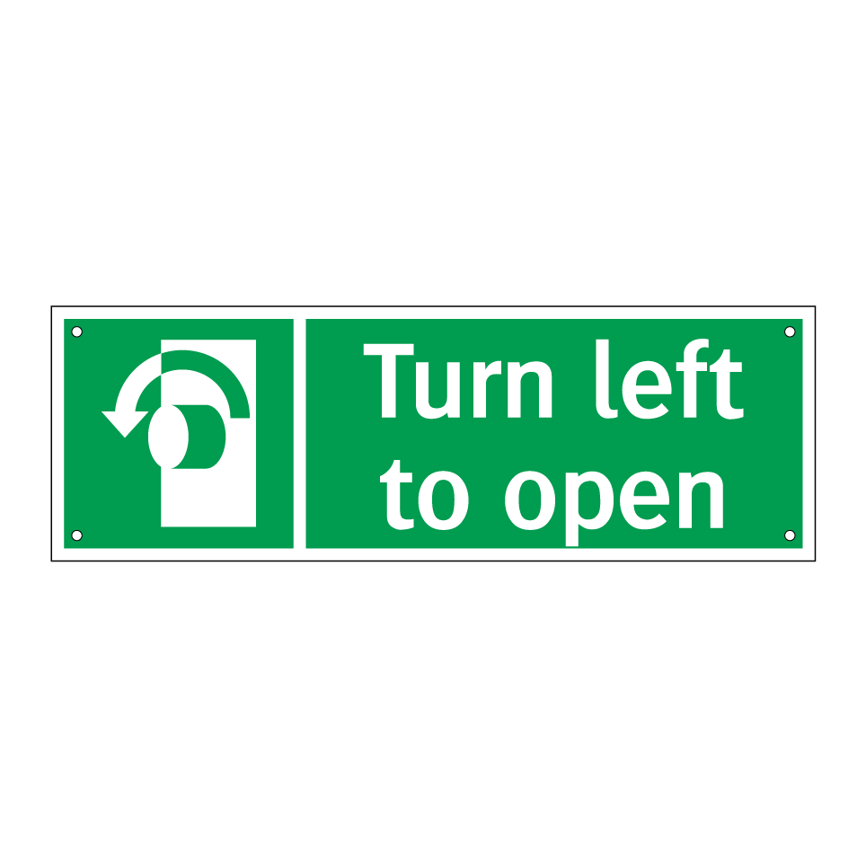 Turn left to open