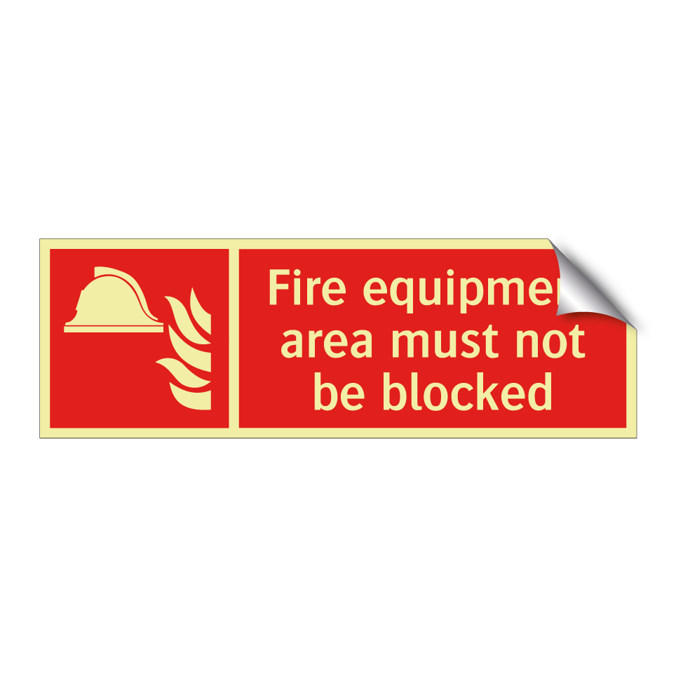 Fire equipment area must not be blocked