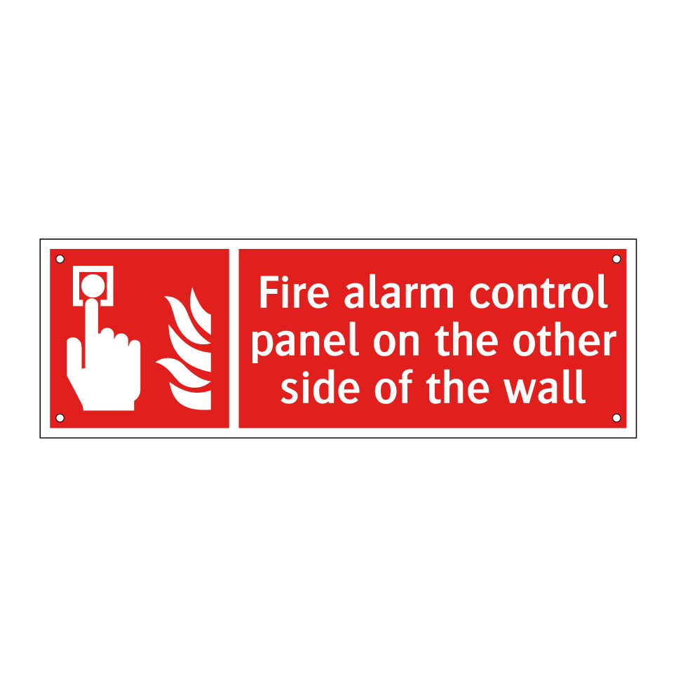 Fire alarm control panel on the other side of the wall