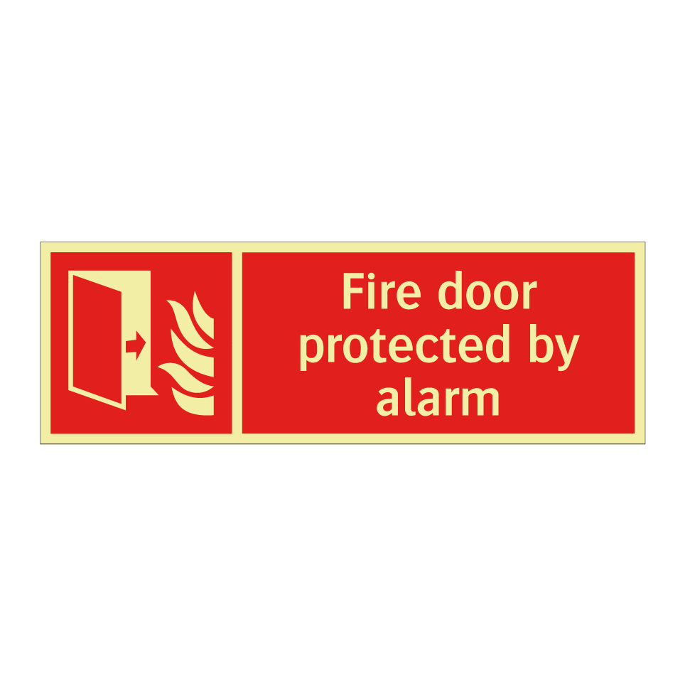 Fire door protected by alarm