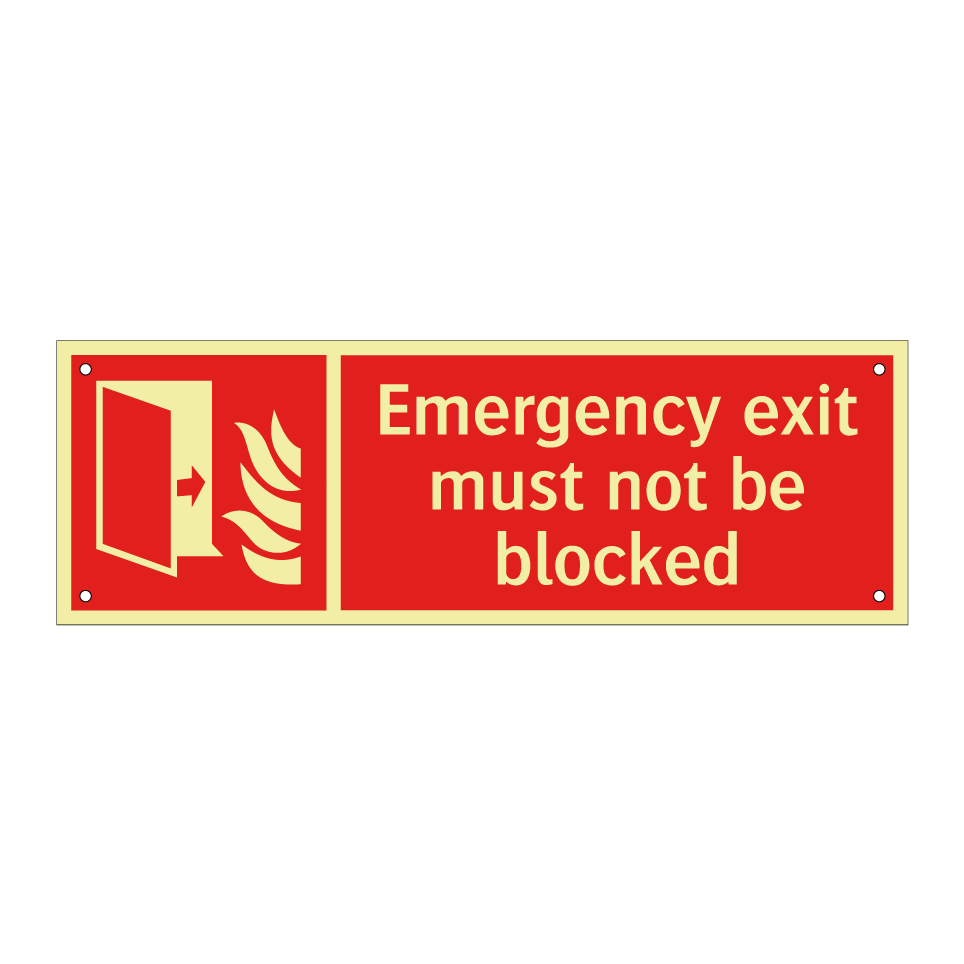 Emergency exit must not be blocked