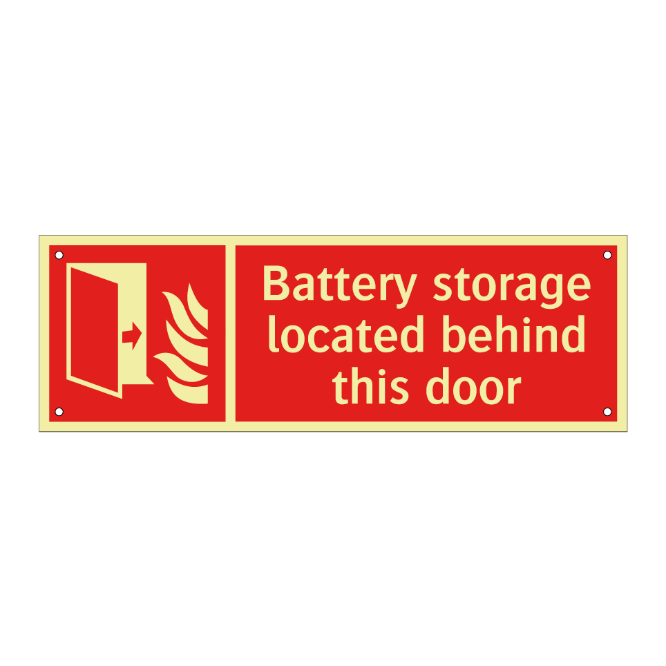 Battery storage located behind this door
