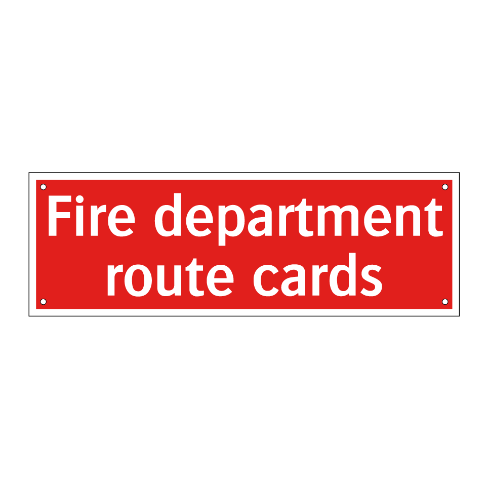 Fire department route cards
