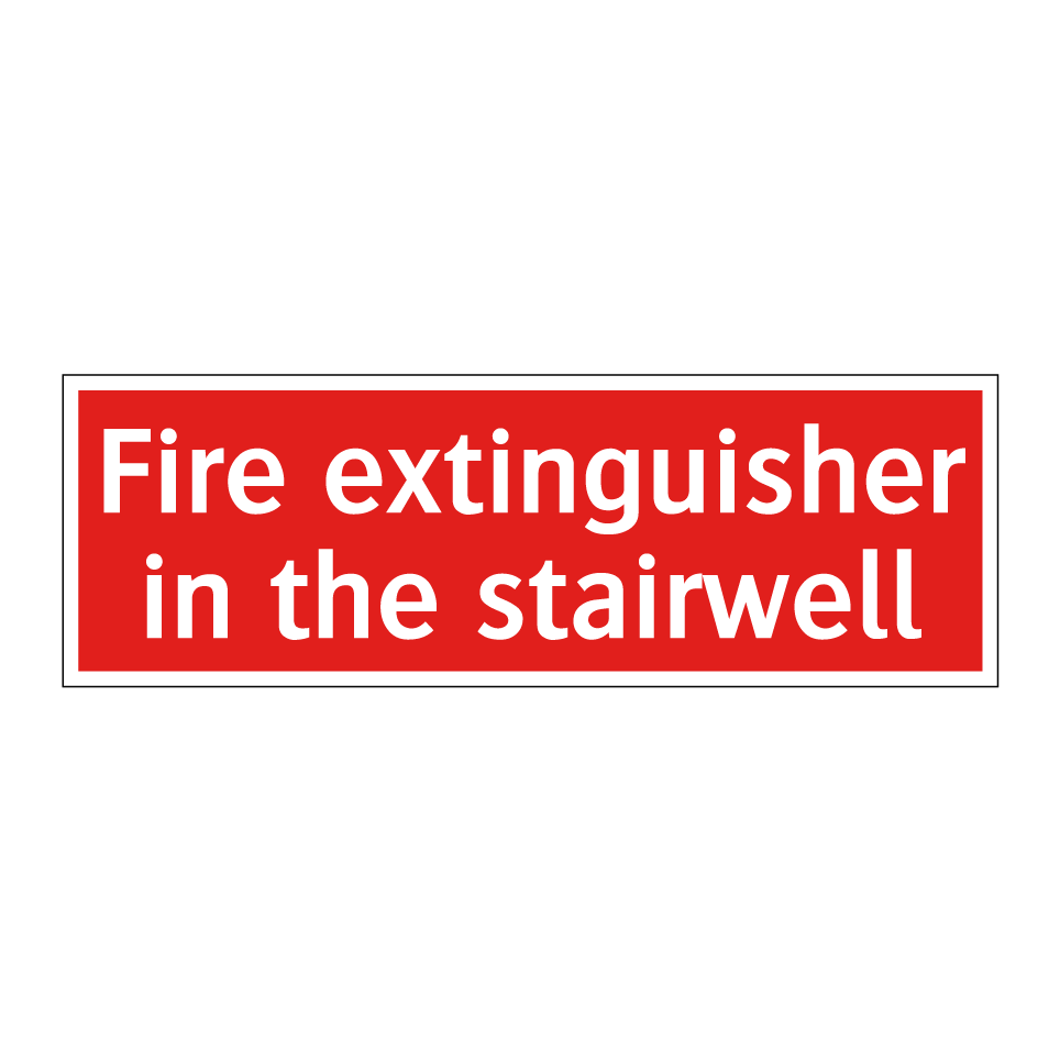 Fire extinguisher in the stairwell