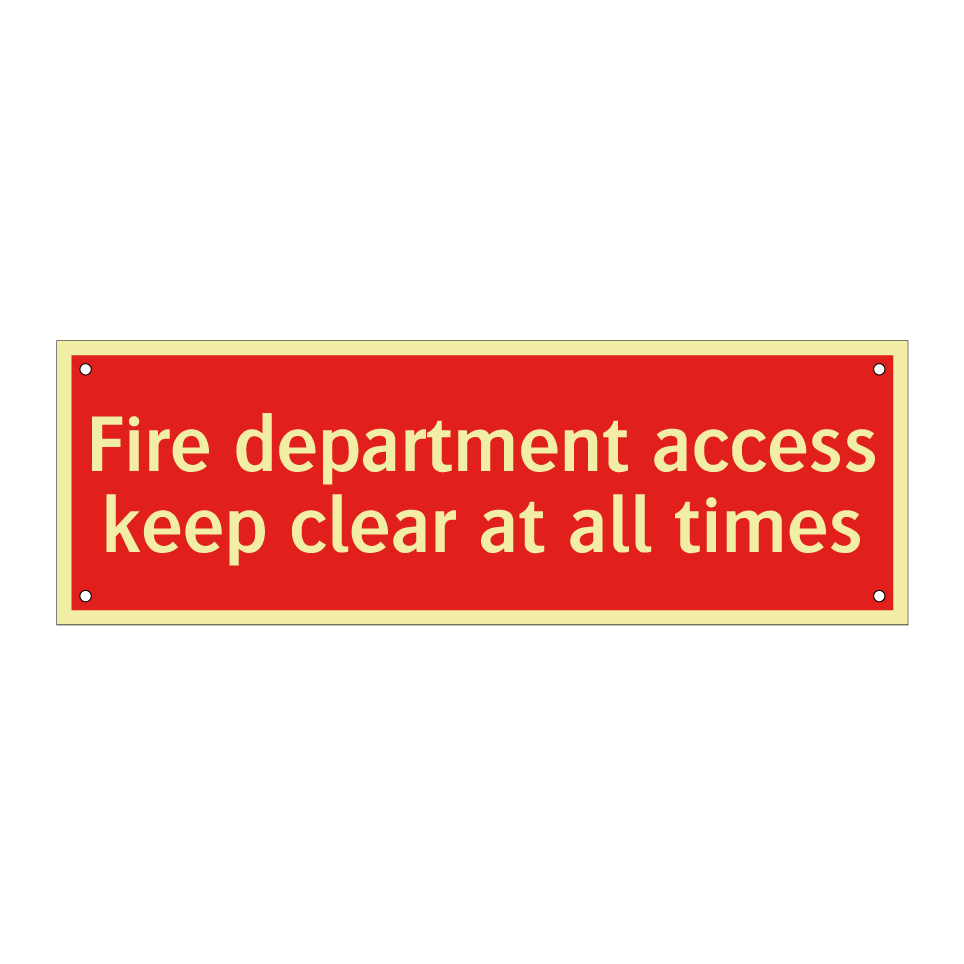 Fire department access keep clear at all times