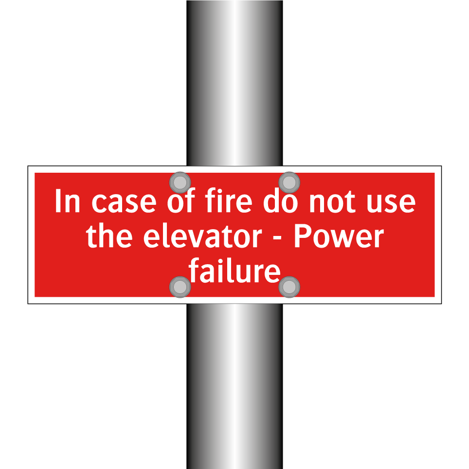 In case of fire do not use the elevator - Power failure