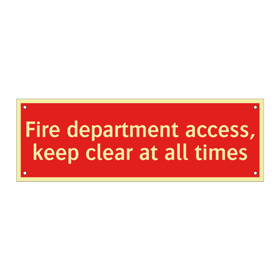 Fire department access, keep clear at all times