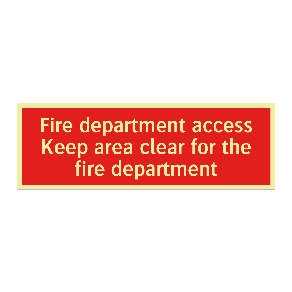 Fire department access Keep area clear for the fire department