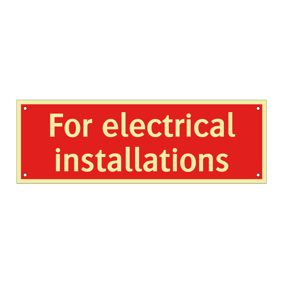 For electrical installations