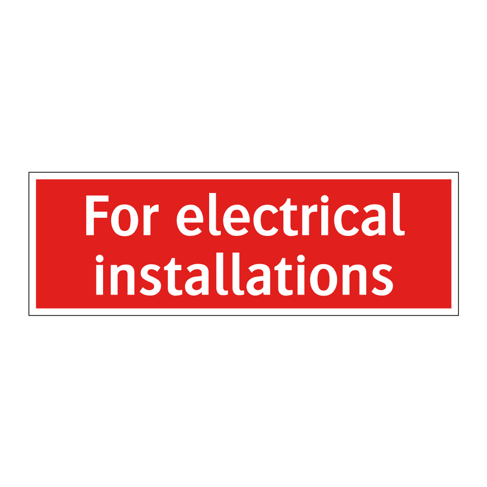 For electrical installations