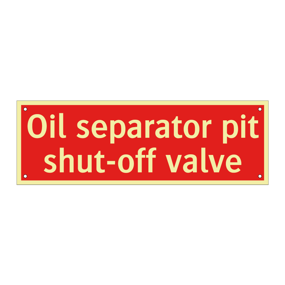 Oil separator pit shut-off valve