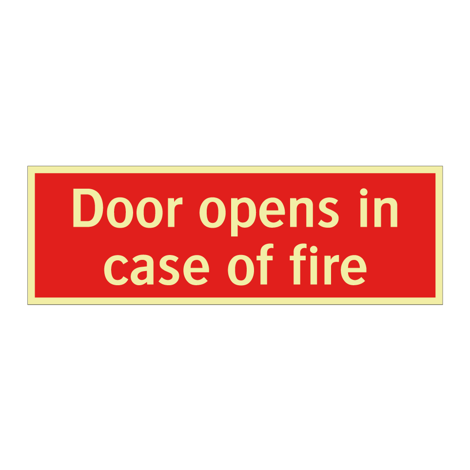 Door opens in case of fire