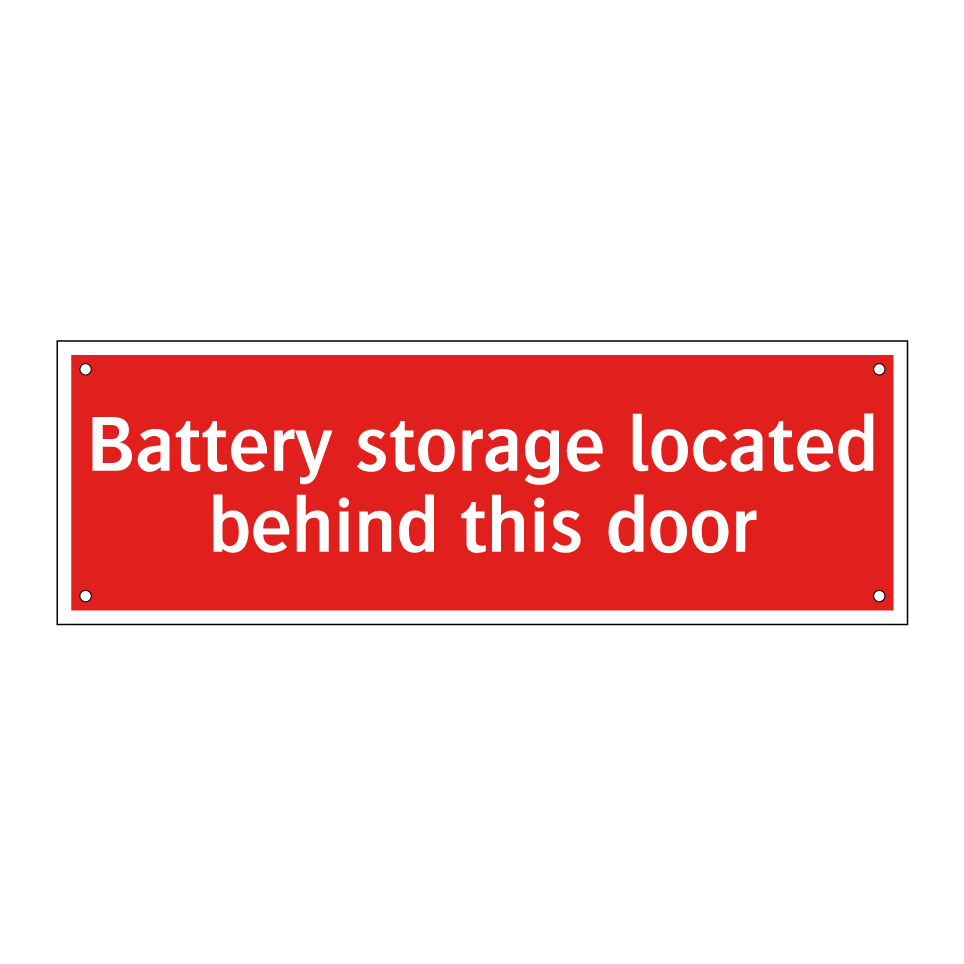 Battery storage located behind this door