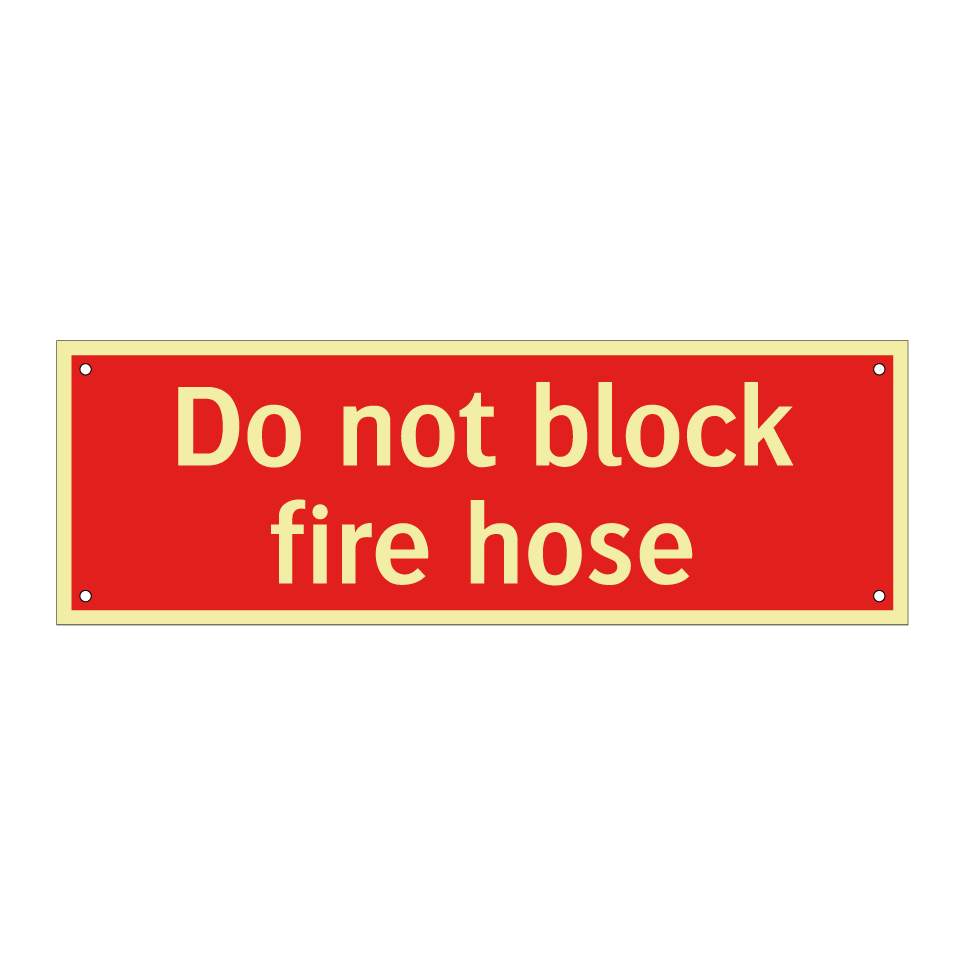 Do not block fire hose