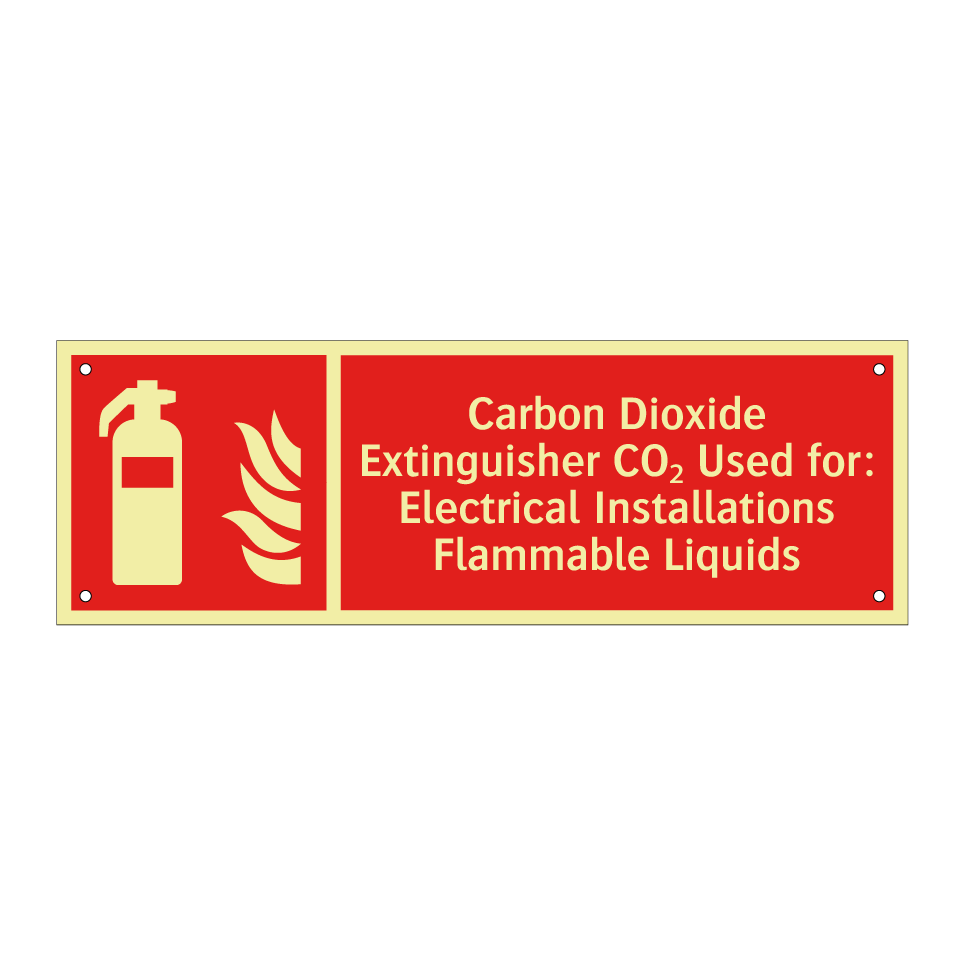 Carbon Dioxide Extinguisher CO₂ Used for: Electrical Installations Flammable Liquids