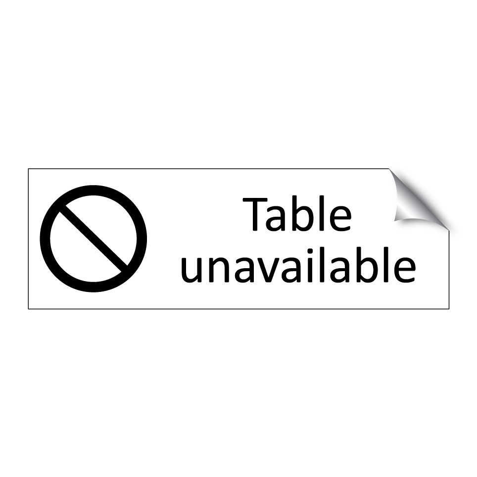 Table unavailable