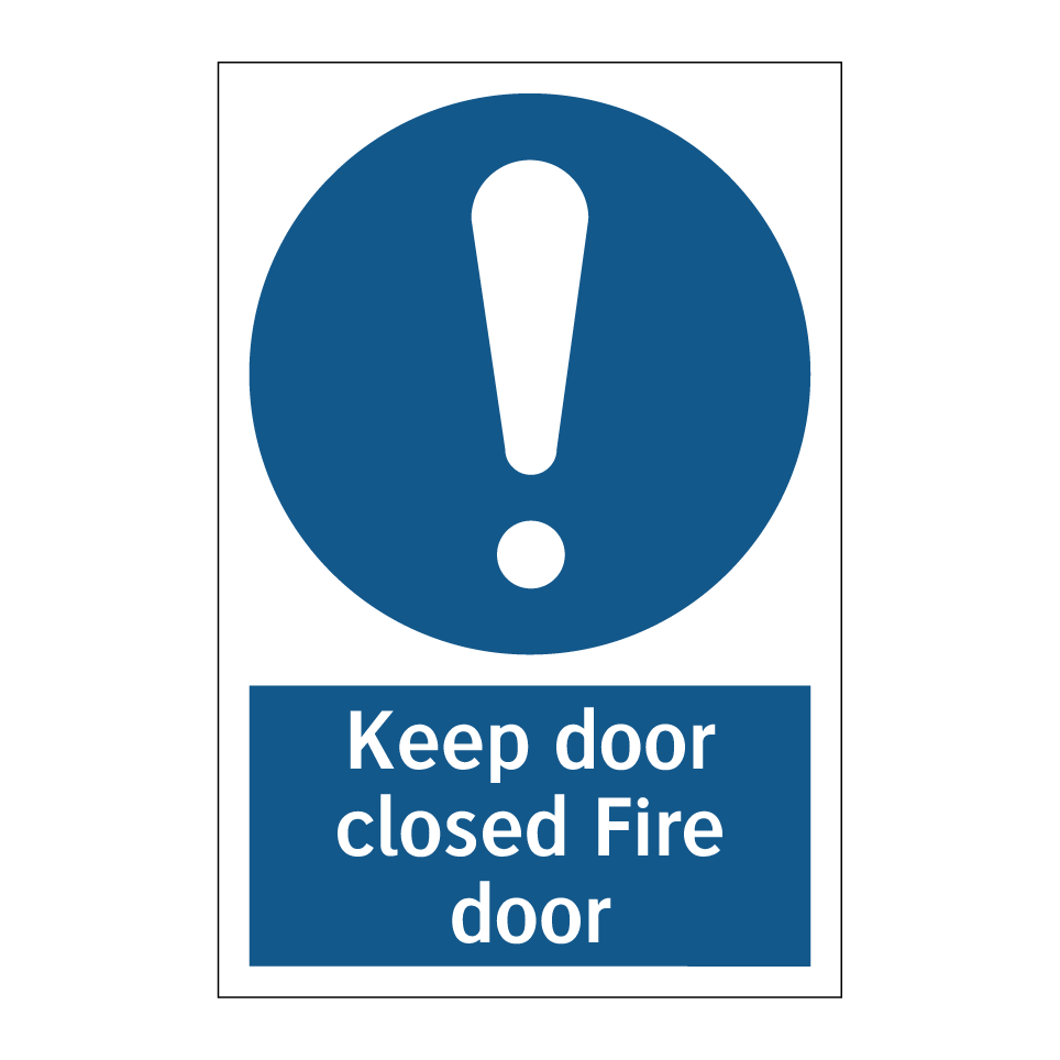 Keep door closed Fire door