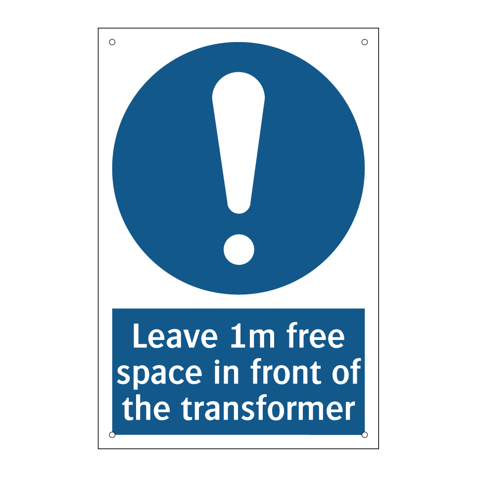 Leave 1m free space in front of the transformer
