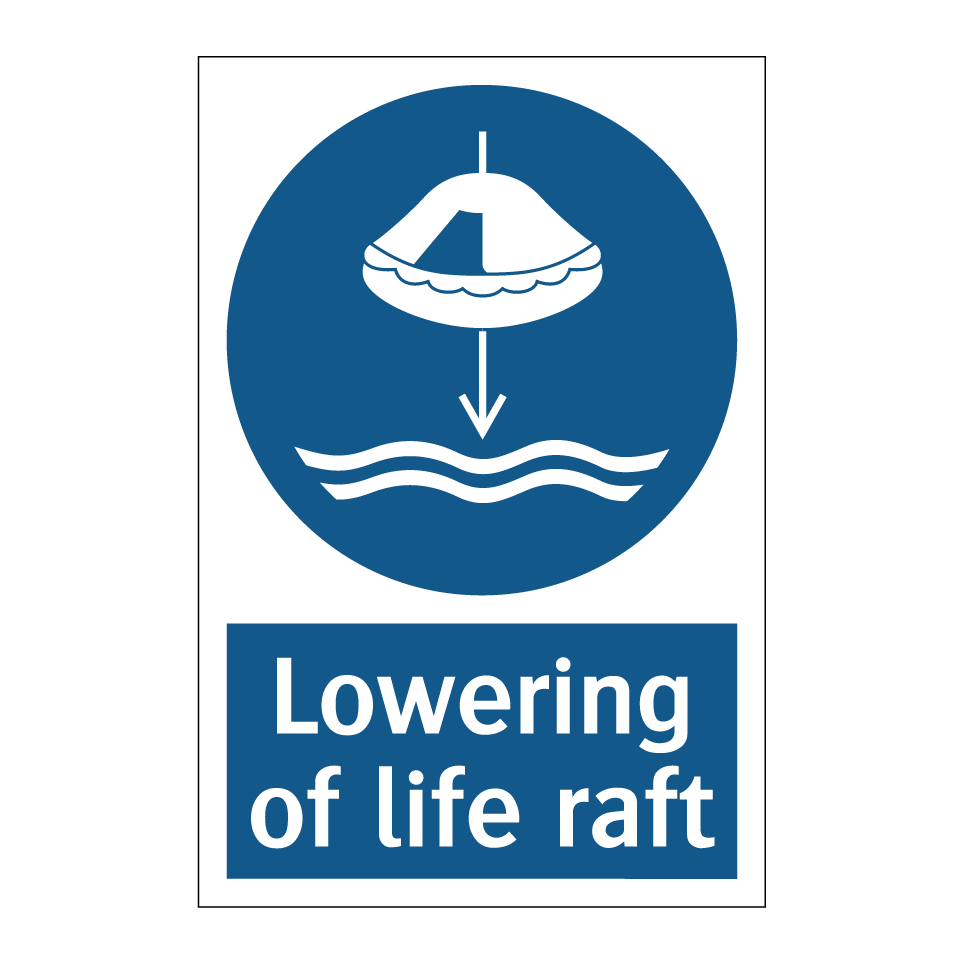 Lowering of life raft