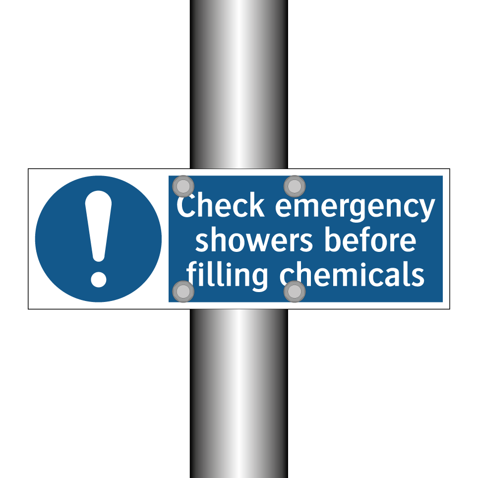 Check emergency showers before filling chemicals