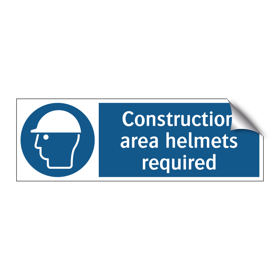 Construction area helmets required
