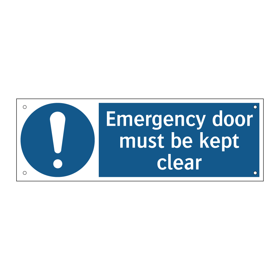 Emergency door must be kept clear