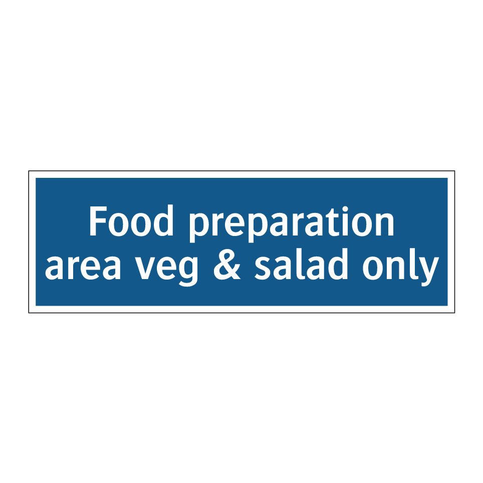 Food preparation area veg & salad only