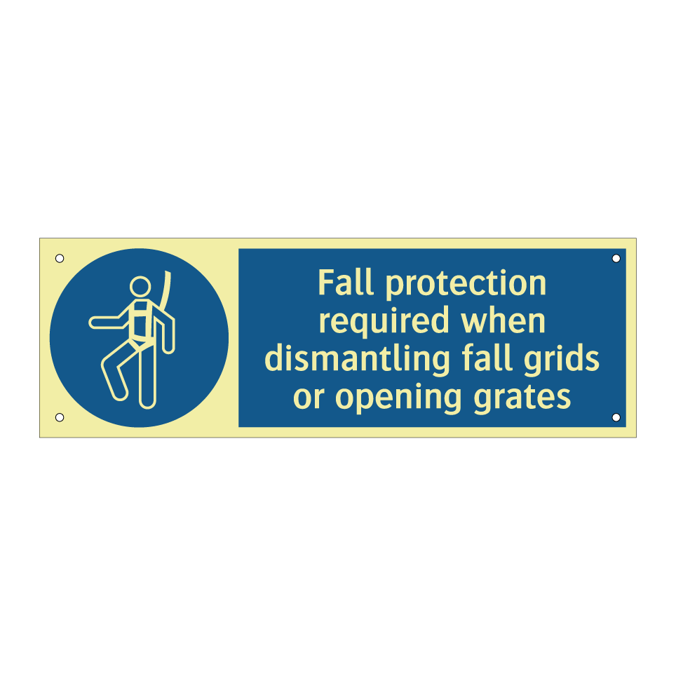Fall protection required when dismantling fall grids or opening grates