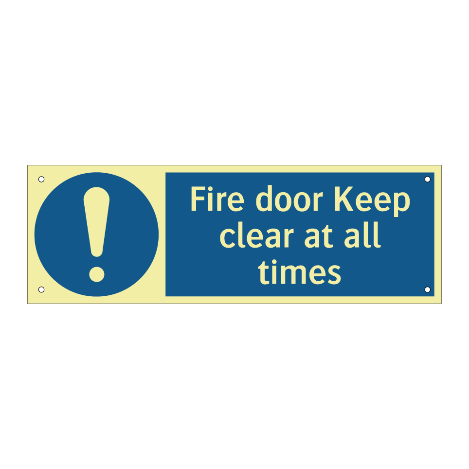 Fire door Keep clear at all times