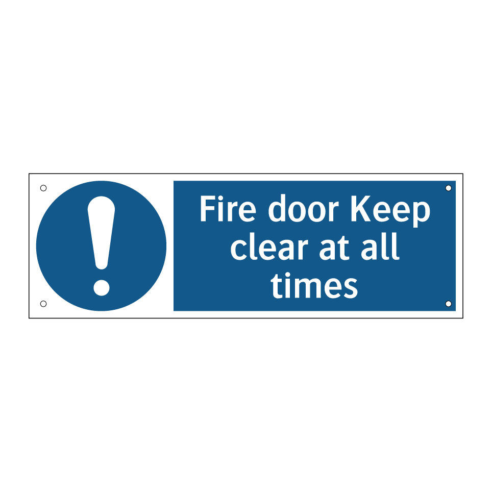 Fire door Keep clear at all times