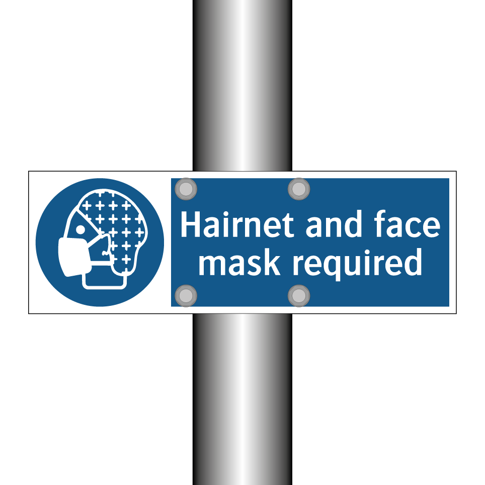 Hairnet and face mask required
