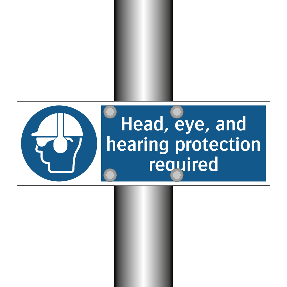 Head, eye, and hearing protection required