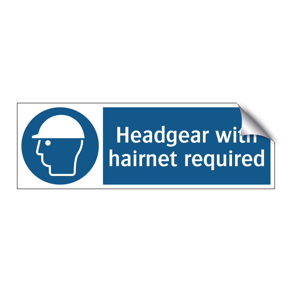 Headgear with hairnet required