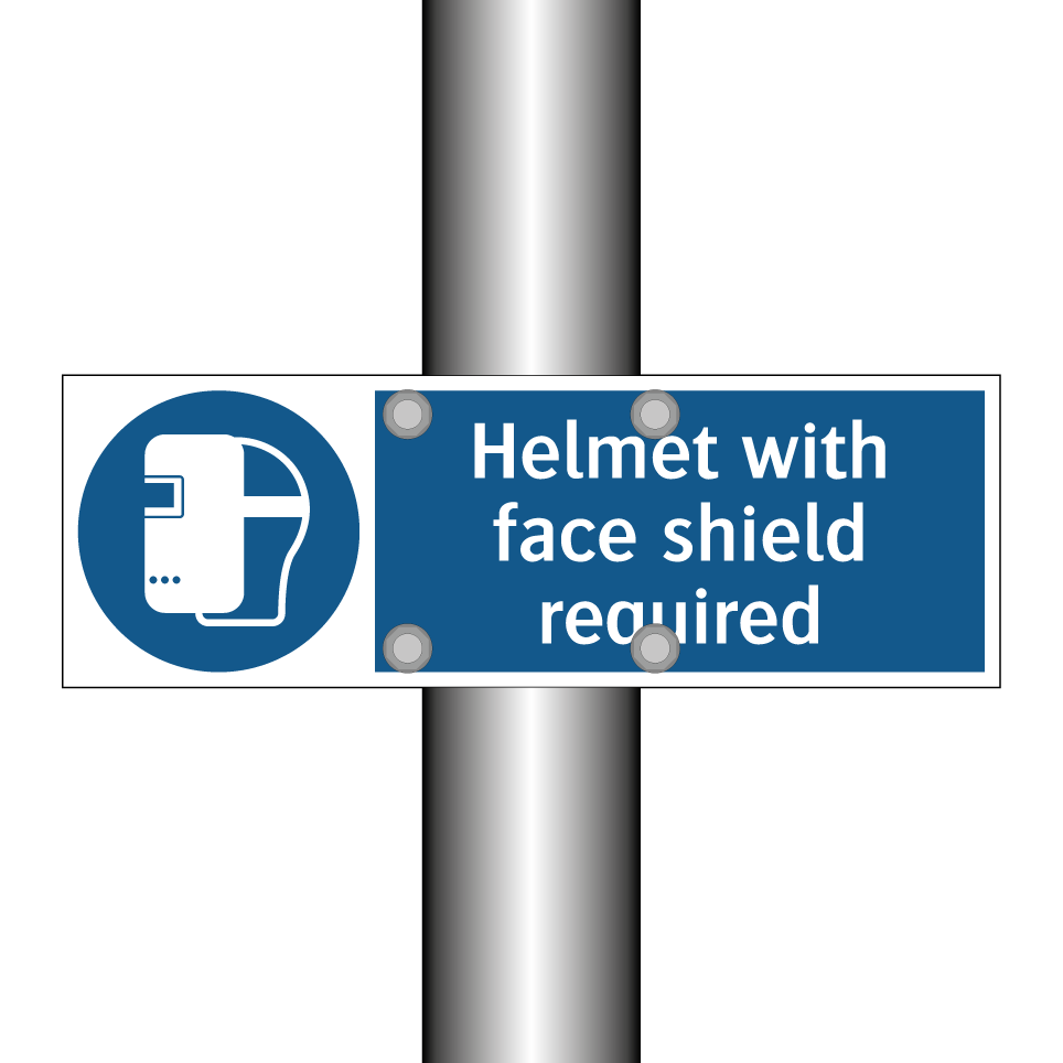 Helmet with face shield required