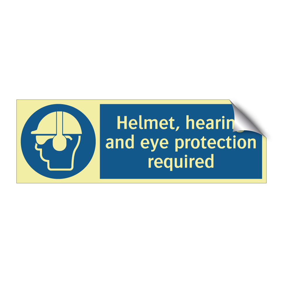 Helmet, hearing and eye protection required