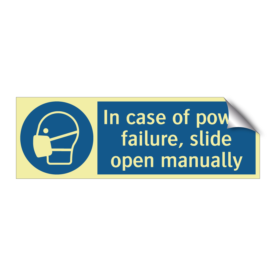 In case of power failure, slide open manually